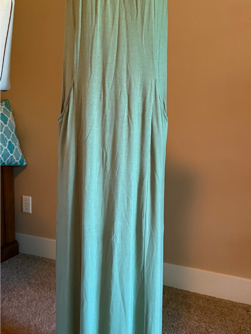 Sage Green Maxi Dress with Pockets
